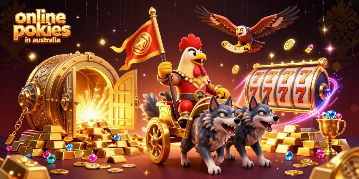 Experience exciting online pokies in Australia amidst treasures and vibrant 3D illustrations with rich visual detail.