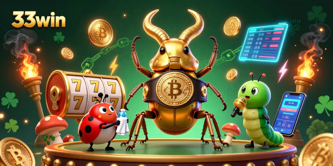 Engage in thrilling play at 33win with animated characters and vibrant casino elements.