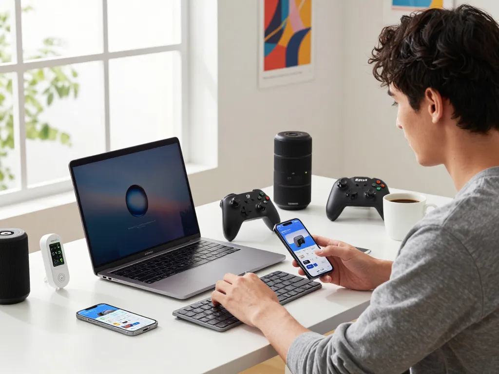 Exploring affordable tech gadgets in a modern workspace with various innovative devices enhancing productivity.