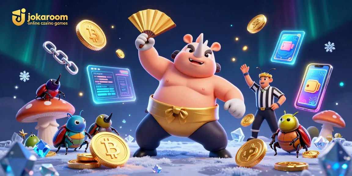 Experience jokaroom online casino games with a vibrant, action-packed 3D scene featuring exciting characters.