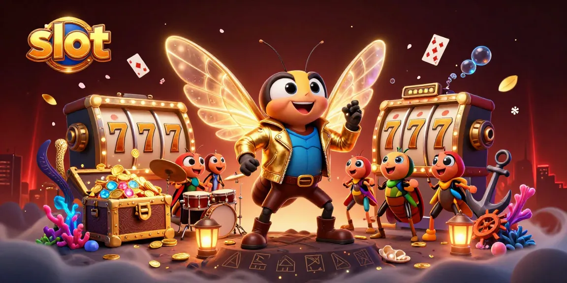 Engaging slot scene featuring a rock star cicada and vibrant game elements for players.
